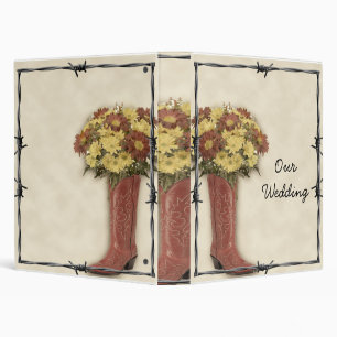 Old West Boot Bouquet 3 Wedding Album Binder