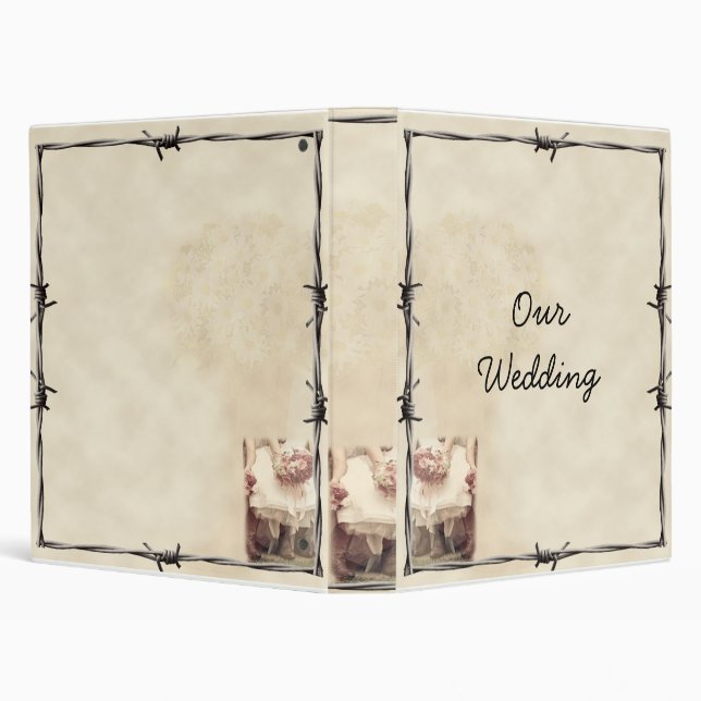 Old West Boots and Bouquets Wedding Album Binder (Background)