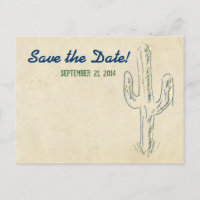 Old West Cactus Western Save the Date