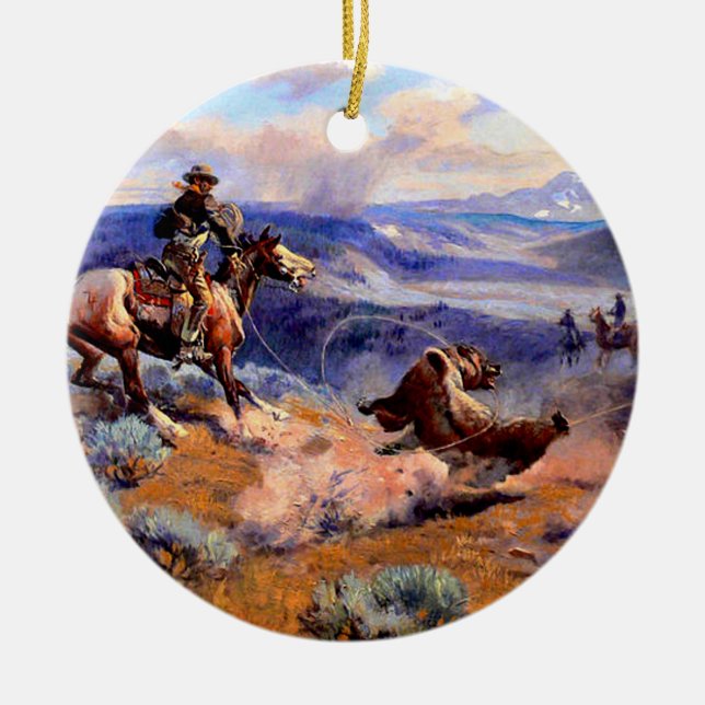 Old West Ceramic Ornament (Front)