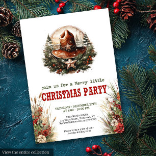 Old West Christmas party printable invitation