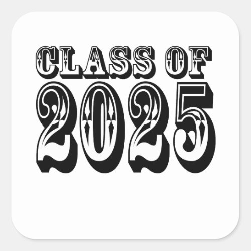 Old West Class of 2025 Graduation Square Sticker