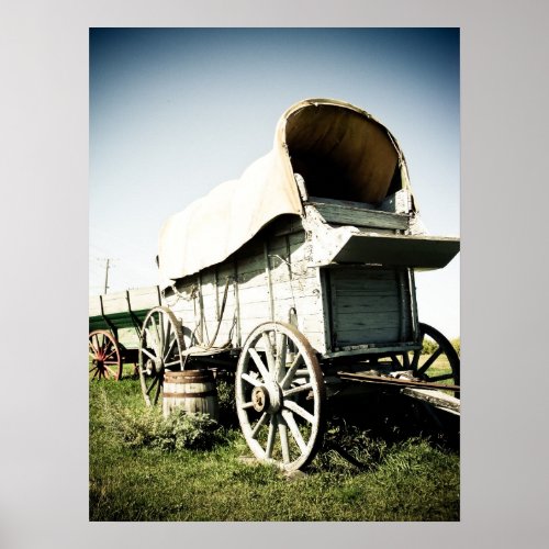 Old West Covered Wagon 01 Poster
