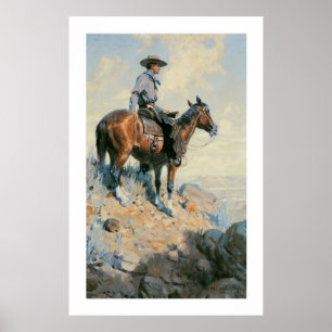 Old West Cowboy of the Plains Art Print Poster