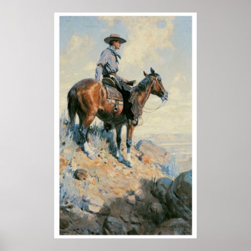 Old West Cowboy of the Plains Art Print Poster