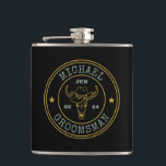 Old West Cowboy Rustic Logo Personalized Groomsmen Flask<br><div class="desc">Personalized gifts for groomsmen with western cowboy theme. Decorated with cowboy hat with vintage western font. Text and color are editable using the Design Tool to fit your occasion. Get this customize gift for wedding,  bachelor party,  engagement party or any other special occasions.</div>
