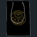 Old West Cowboy Rustic Logo Personalized Groomsmen Medium Gift Bag<br><div class="desc">Personalized gifts for groomsmen with western cowboy theme. Decorated with cowboy hat with vintage western font. Text and color are editable using the Design Tool to fit your occasion. Get this customize gift for wedding,  bachelor party,  engagement party or any other special occasions.</div>