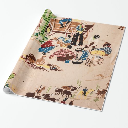 Old West Cowboy Themed Design Wrapping Paper 