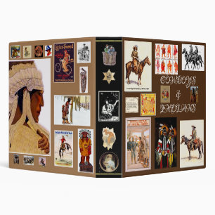 "Old West COWBOYS & INDIANS"Binder 3 Ring Binder