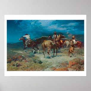 Old West Cowboys Rustlers Art Print Poster
