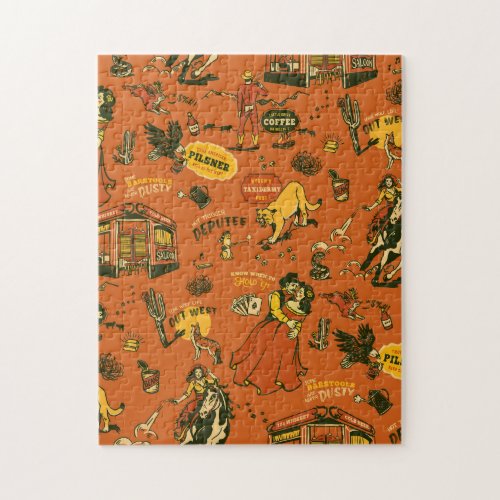 Old West Cowboys  Saloons Jigsaw Puzzle