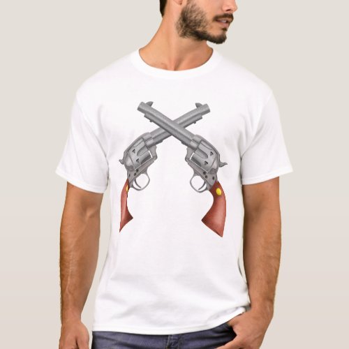 Old West Crossed Pistols IllustrationVintage T_Shirt