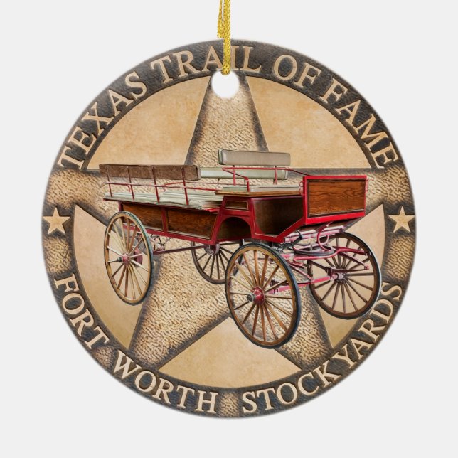 Old West, Fort Worth, Texas Ceramic Ornament (Back)