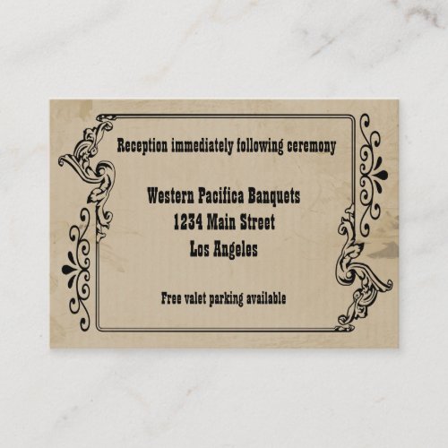 Old West Inspired Reception Card Business Card Templates