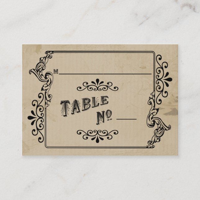 Old West Inspired Table Place Card (Front)