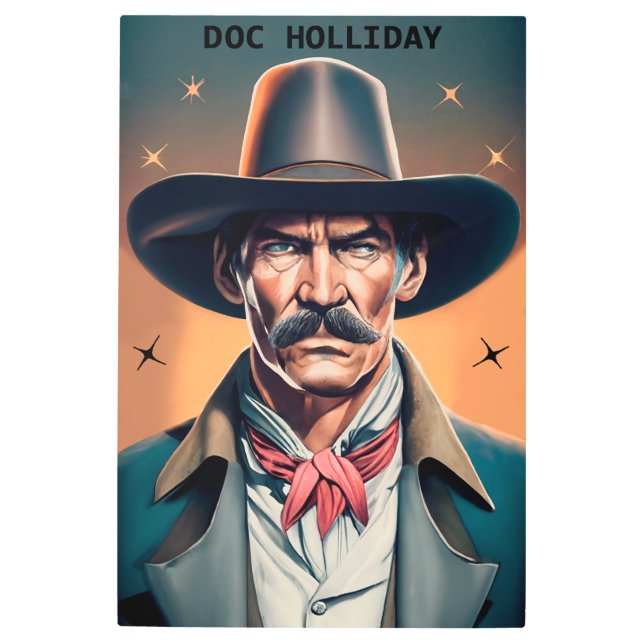 Old West Legend Doc Holliday Metal Print (Front)