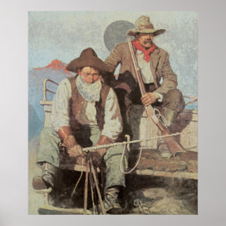 Old West Pay Stagecoach 1909 Art Print Poster