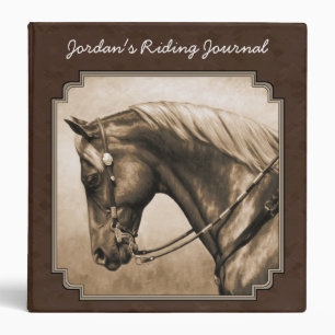 Old West Quarter Horse Sepia Brown Binder