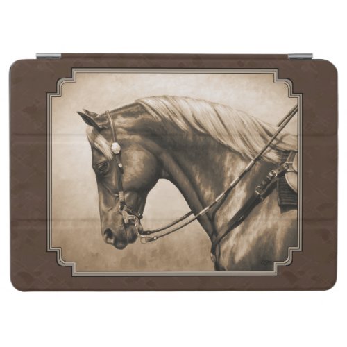 Old West Quarter Horse Sepia Brown iPad Air Cover