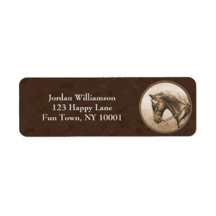 Old West Quarter Horse Sepia Brown Label