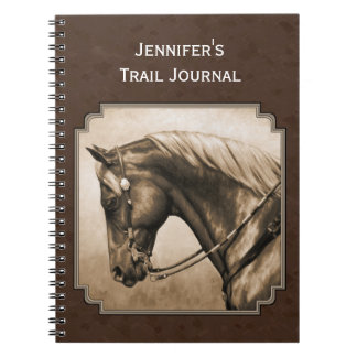 Old West Quarter Horse Sepia Brown Notebook