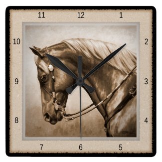 Quarter Horse Square Wall Clock