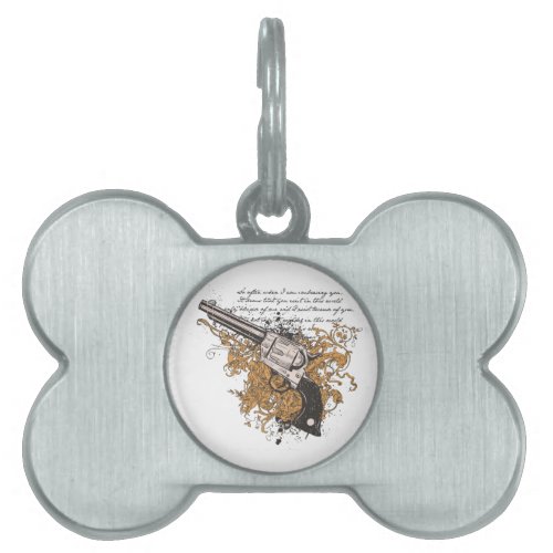 Old West Revolver Pet Name Tag