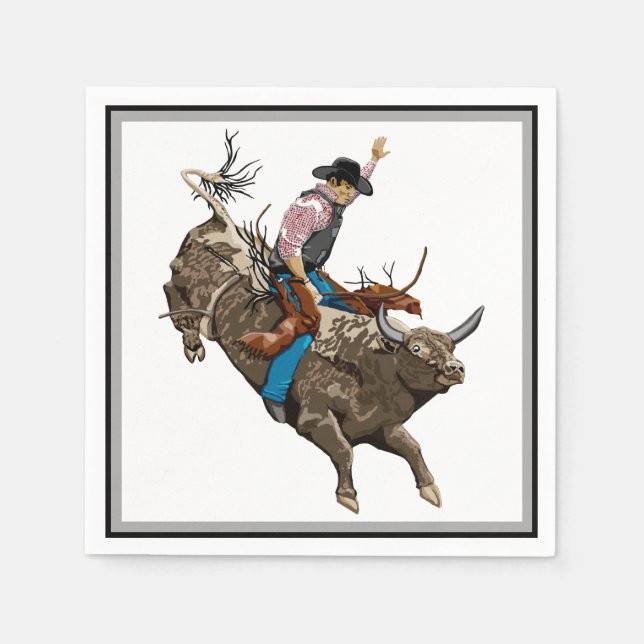 Old west rodeo cowboy napkins (Front)