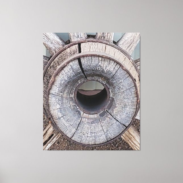 Old West Rustic Wagon Wheel Canvas Print (Front)
