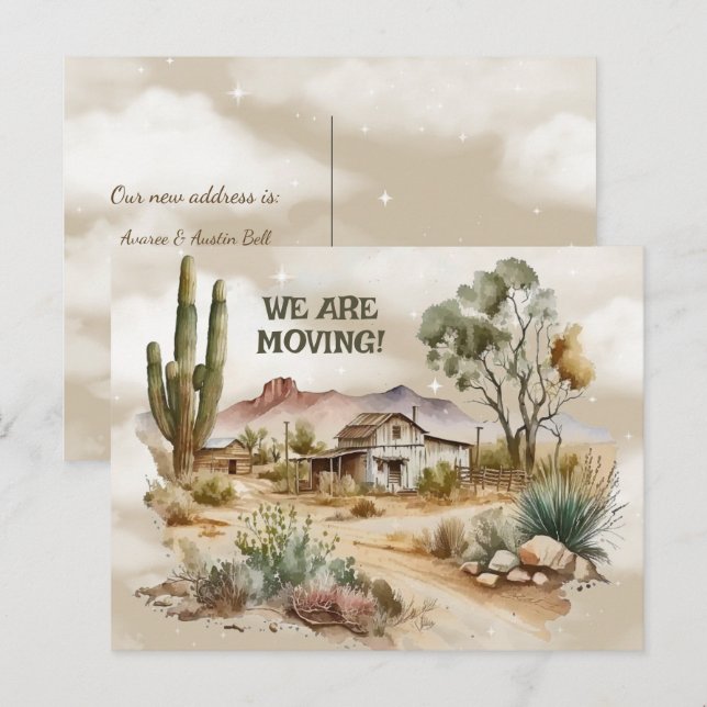 Old West Scene We are Moving  Postcard (Front/Back)