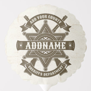 Old West Sheriff Deputy Rifles Badge Personalized Balloon