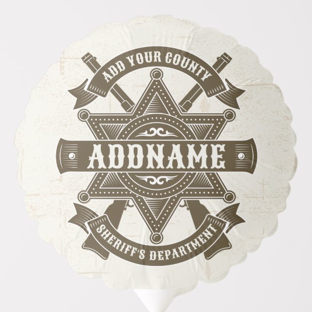Old West Sheriff Deputy Rifles Badge Personalized Balloon (Front)