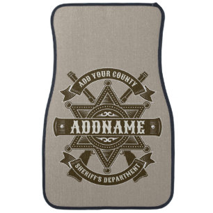 Old West Sheriff Deputy Rifles Badge Personalized Car Floor Mat
