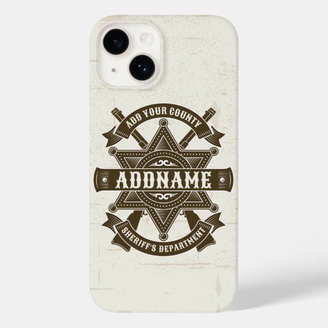 Old West Sheriff Deputy Rifles Badge Personalized Case-Mate iPhone Case (Back)