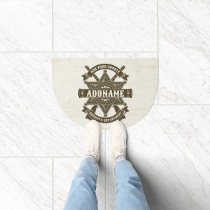 Old West Sheriff Deputy Rifles Badge Personalized Doormat