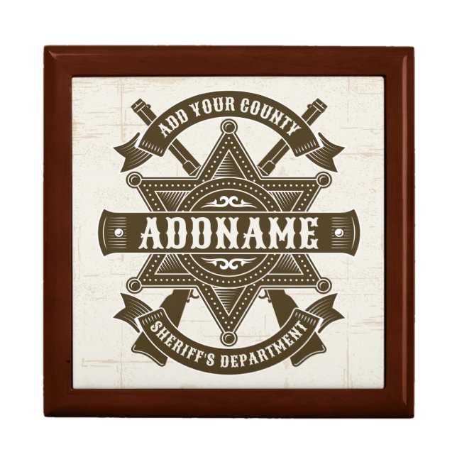 Old West Sheriff Deputy Rifles Badge Personalized Gift Box (Front)