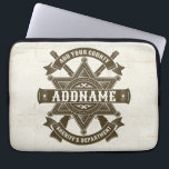 Old West Sheriff Deputy Rifles Badge Personalized Laptop Sleeve<br><div class="desc">Personalized ADD NAME Old West Sheriff Deputy Badge and Rifles Design -  Customize with your Name or Custom Text!  *Expanded License PO 8/21/23*</div>