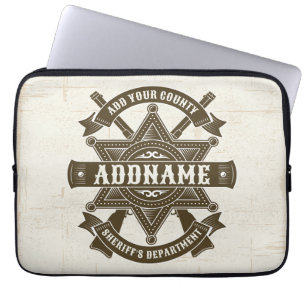Old West Sheriff Deputy Rifles Badge Personalized Laptop Sleeve