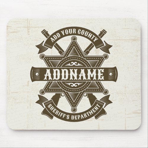Old West Sheriff Deputy Rifles Badge Personalized Mouse Pad