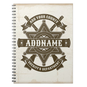 Old West Sheriff Deputy Rifles Badge Personalized Notebook