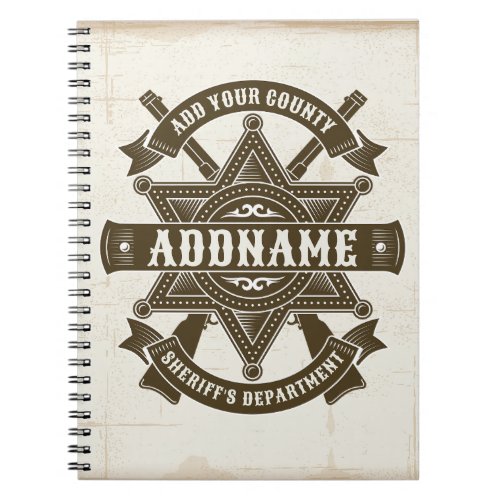 Old West Sheriff Deputy Rifles Badge Personalized Notebook