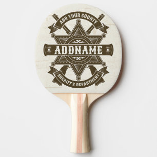 Old West Sheriff Deputy Rifles Badge Personalized Ping Pong Paddle