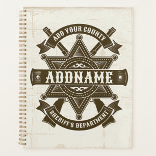Old West Sheriff Deputy Rifles Badge Personalized Planner