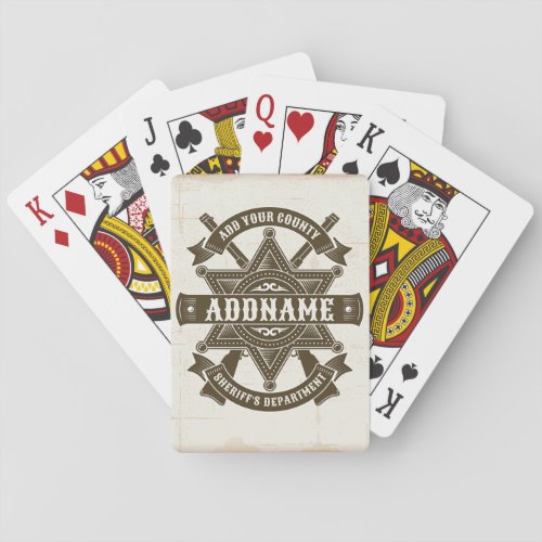 Old West Sheriff Deputy Rifles Badge Personalized Poker Cards