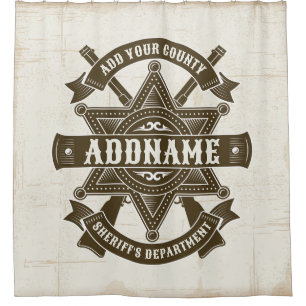 Old West Sheriff Deputy Rifles Badge Personalized Shower Curtain