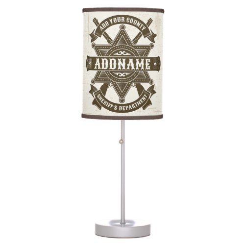 Old West Sheriff Deputy Rifles Badge Personalized Table Lamp