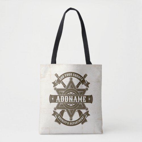Old West Sheriff Deputy Rifles Badge Personalized Tote Bag