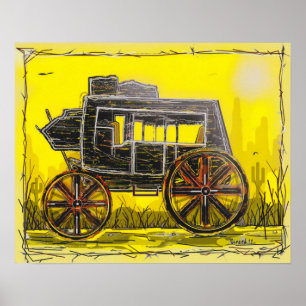 Old West Stagecoach Poster