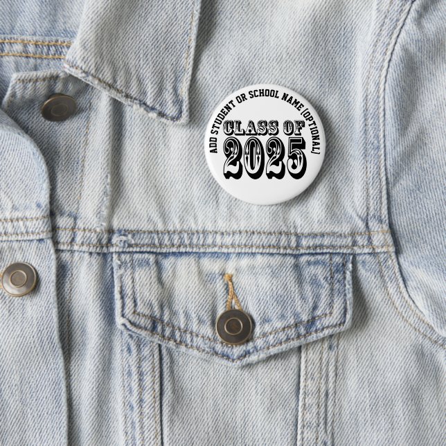Old West Style Class of 2025 Graduation Button (In Situ)