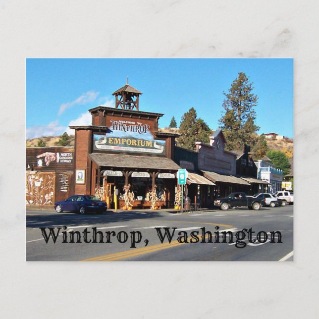 Old West Town of Winthrop, Washington Postcard (Front)